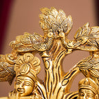 Brass Sitting Radha Krishna Idols Under Tree (7 Inch) Vedansh Craft