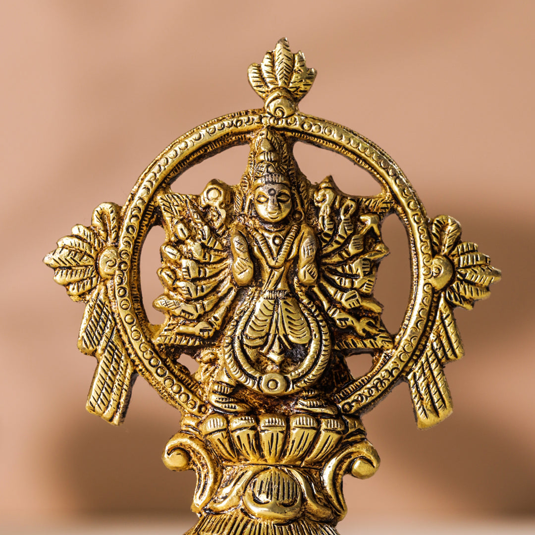 Brass Vishnu Narasimha Chakratalwar Statue Vedansh Craft