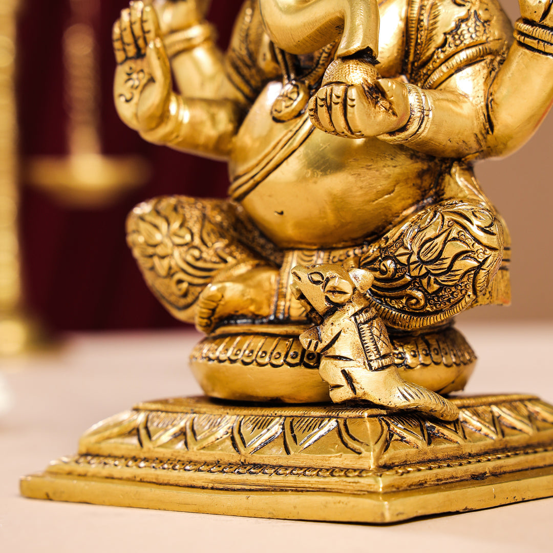 Brass Superfine Lord Ganesha Idol (7.5 Inch) Vedansh Craft