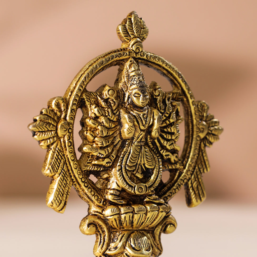 Brass Vishnu Narasimha Chakratalwar Statue Vedansh Craft