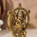 Brass Vishnu Narasimha Chakratalwar Statue Vedansh Craft