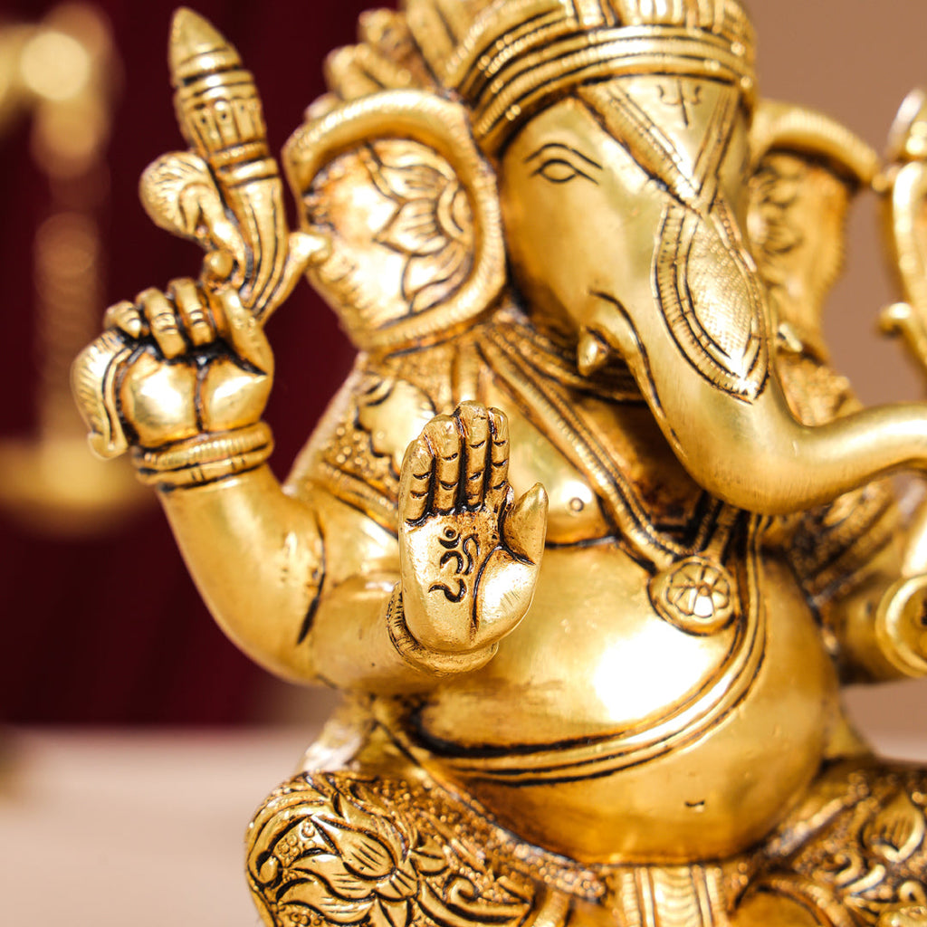 Brass Superfine Lord Ganesha Idol (7.5 Inch) Vedansh Craft