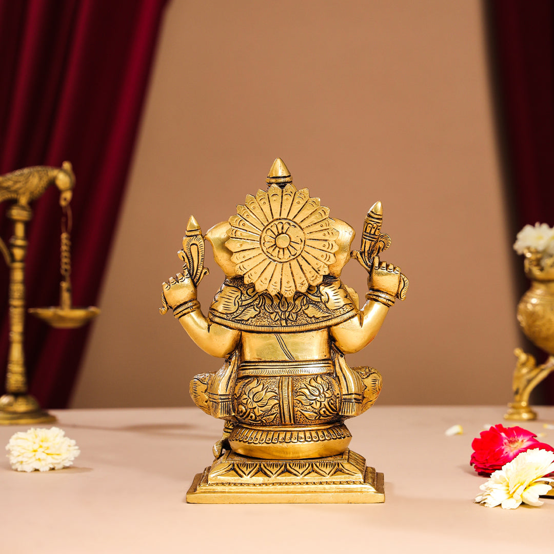 Brass Superfine Lord Ganesha Idol (7.5 Inch) Vedansh Craft