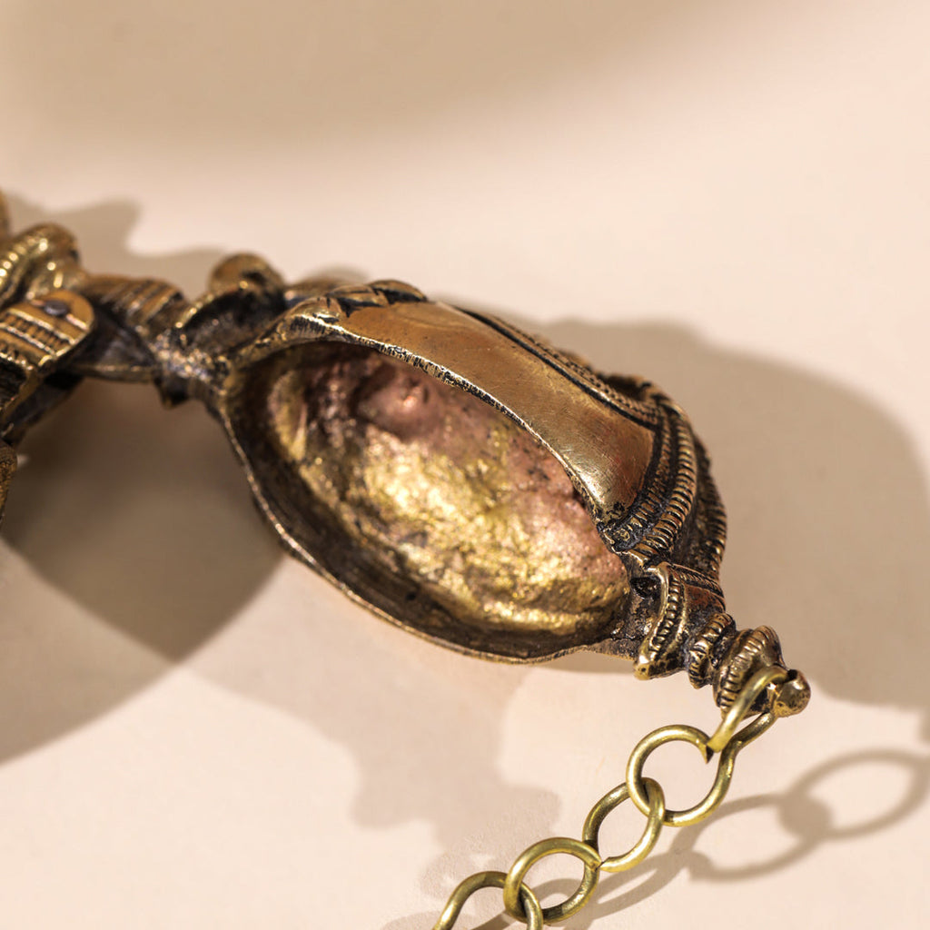 Brass Chuna Dani With Long Chain And Stick (2.5 Inch) Vedansh Craft