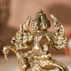 Brass Sitting Lord Murugan/Kartikeya Idol (5 Inch) Vedansh Craft