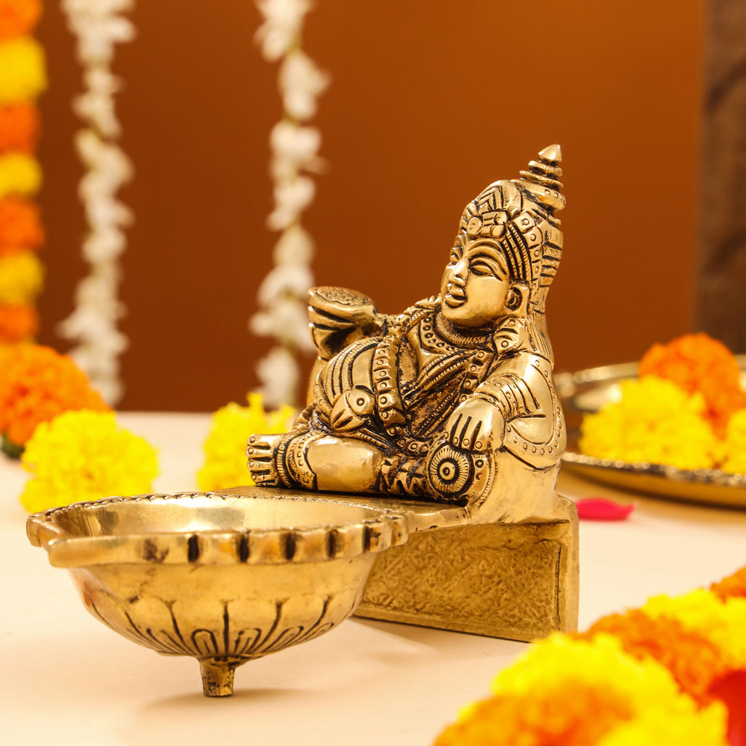 Brass Superfine Kuber Diya (4.5 Inch) Vedansh Craft