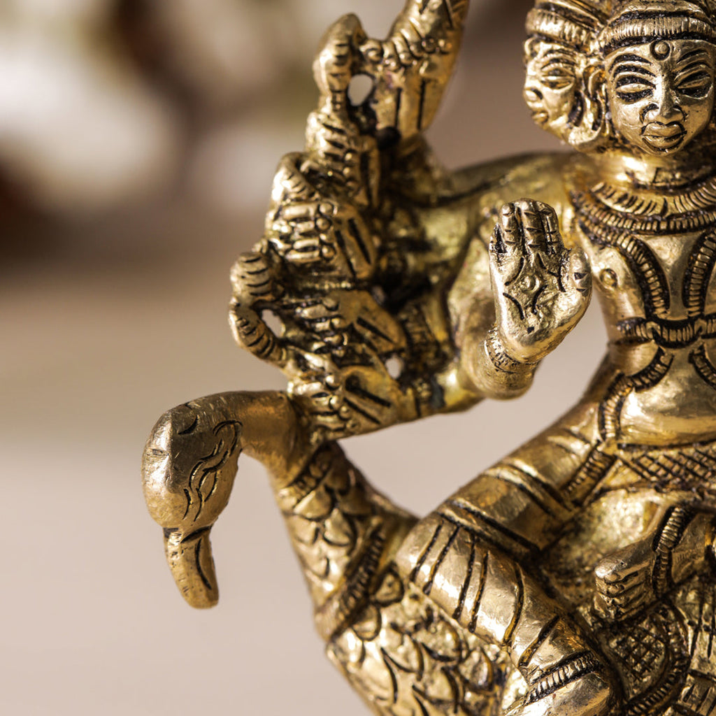 Brass Sitting Lord Murugan/Kartikeya Idol (5 Inch) Vedansh Craft
