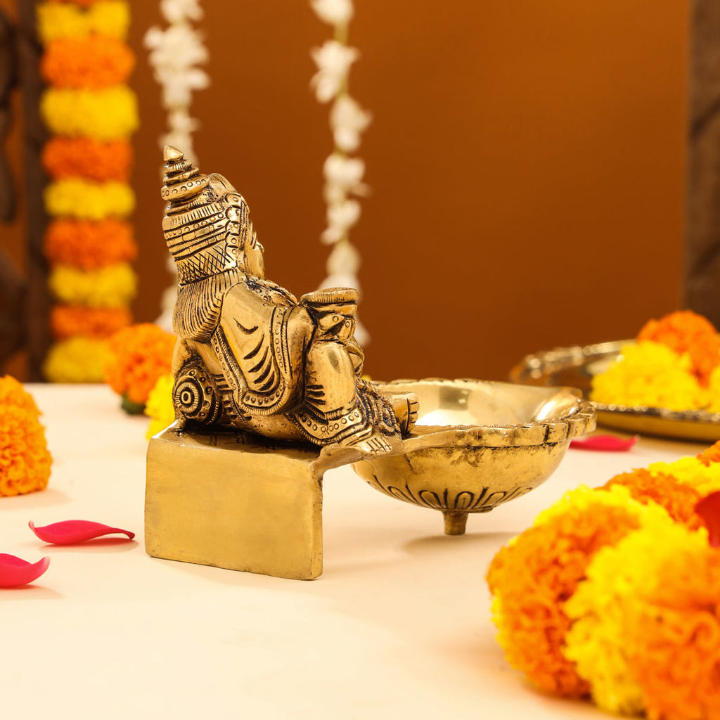 Brass Superfine Kuber Diya (4.5 Inch) Vedansh Craft