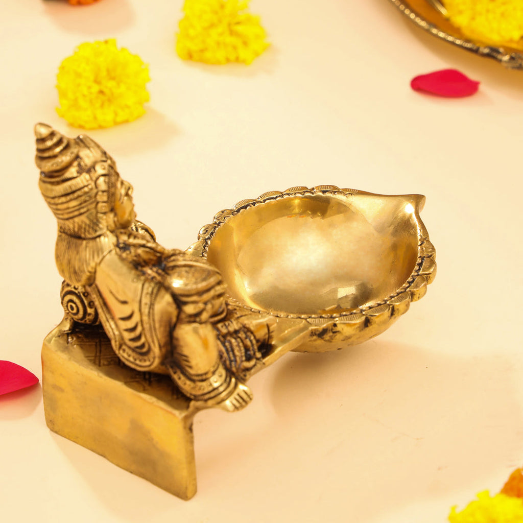 Brass Superfine Kuber Diya (4.5 Inch) Vedansh Craft