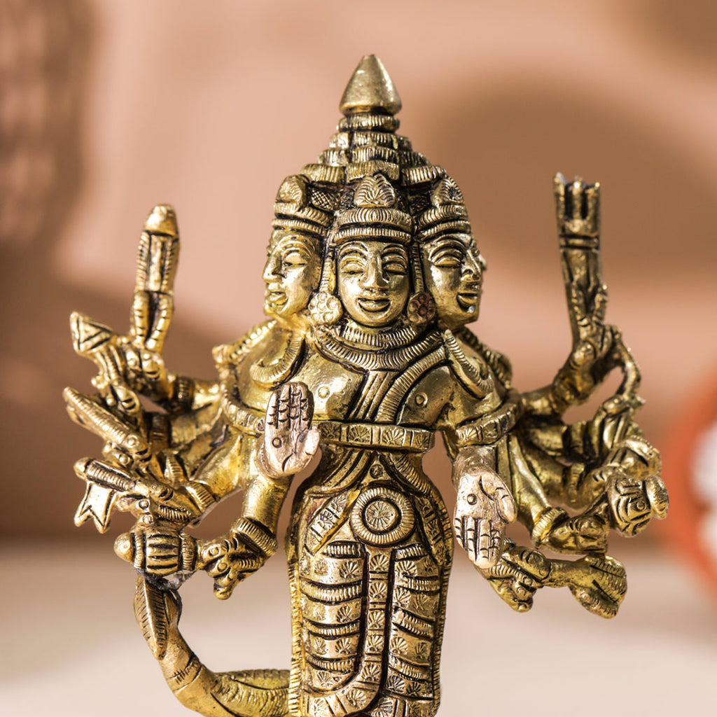 Brass Standing Lord Murugan/Kartikeya Idol (6 Inch) Vedansh Craft