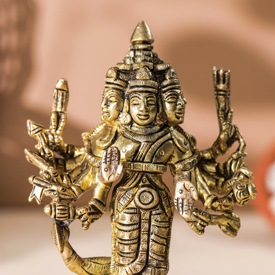 Brass Standing Lord Murugan/Kartikeya Idol (6 Inch) Vedansh Craft