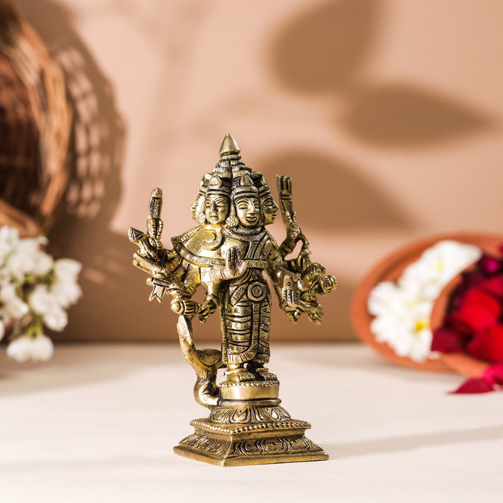 Brass Standing Lord Murugan/Kartikeya Idol (6 Inch) Vedansh Craft