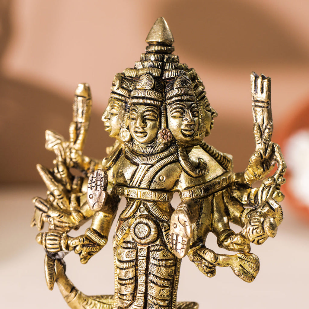 Brass Standing Lord Murugan/Kartikeya Idol (6 Inch) Vedansh Craft
