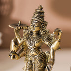Brass Standing Vishnu Lakshmi Set (6 Inch) Vedansh Craft