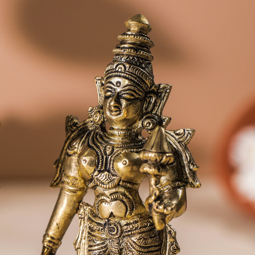 Brass Standing Vishnu Lakshmi Set (6 Inch) Vedansh Craft