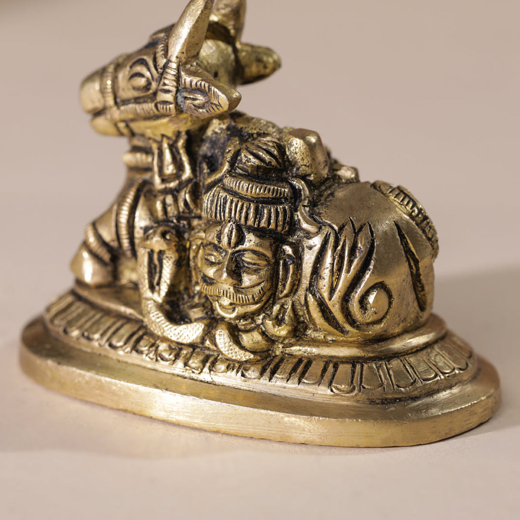 Brass Sitting Nandi Idol (2.5 Inch) Vedansh Craft