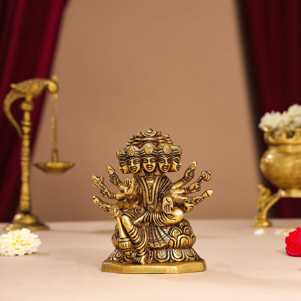 Brass Goddess Gayatri Devi Idol (8.2 Inch) Vedansh Craft