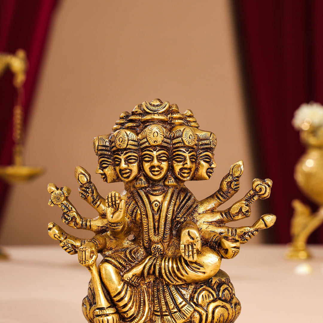 Brass Goddess Gayatri Devi Idol (8.2 Inch) Vedansh Craft