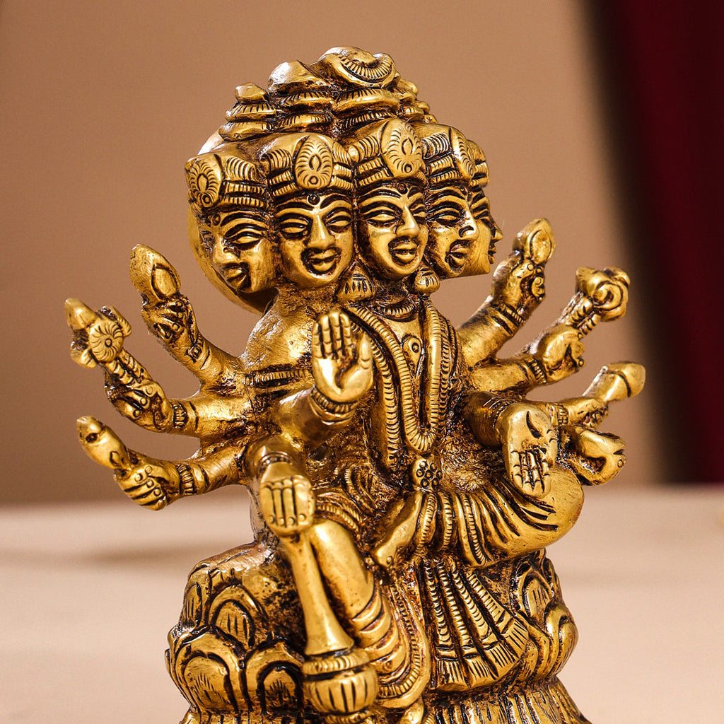 Brass Goddess Gayatri Devi Idol (8.2 Inch) Vedansh Craft