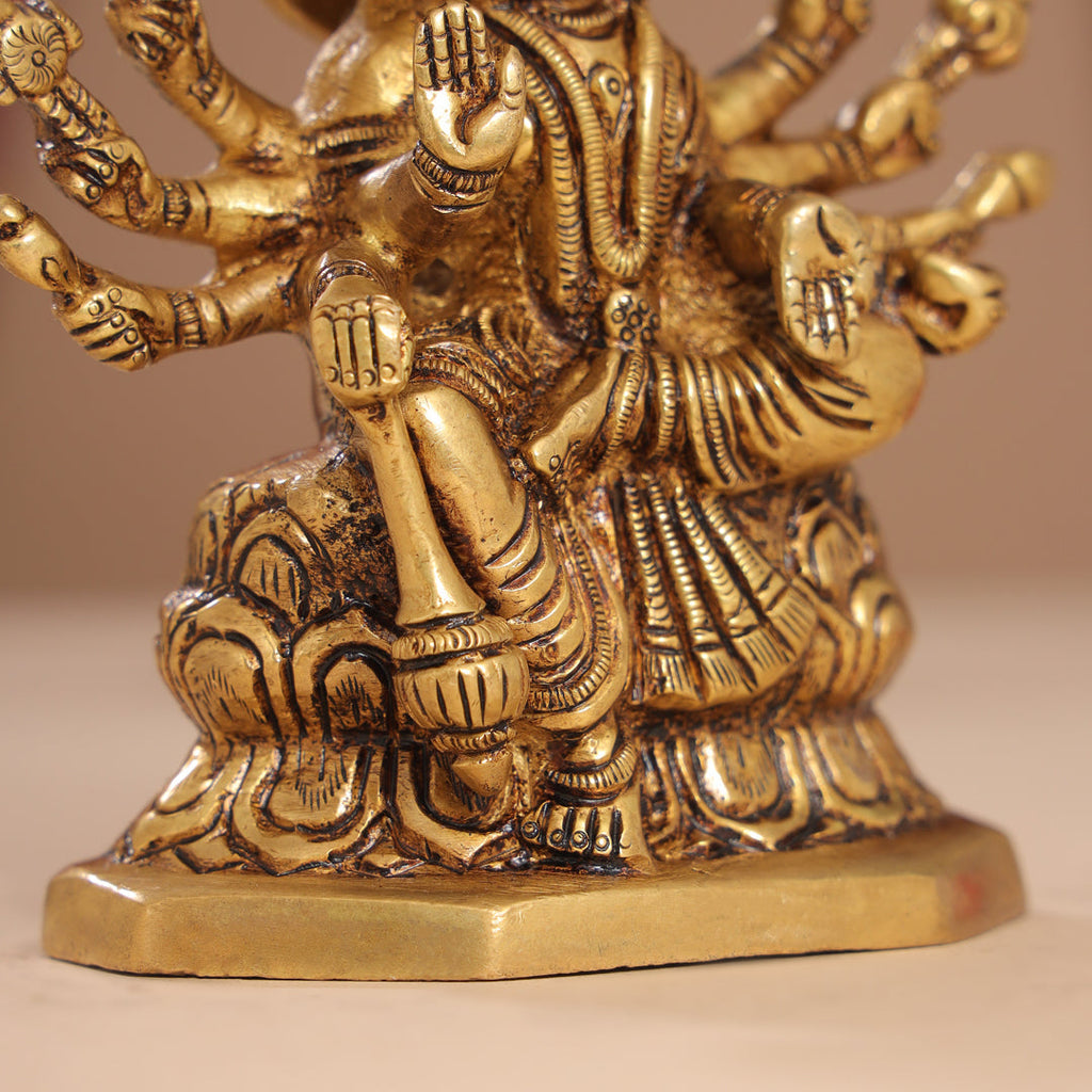 Brass Goddess Gayatri Devi Idol (8.2 Inch) Vedansh Craft