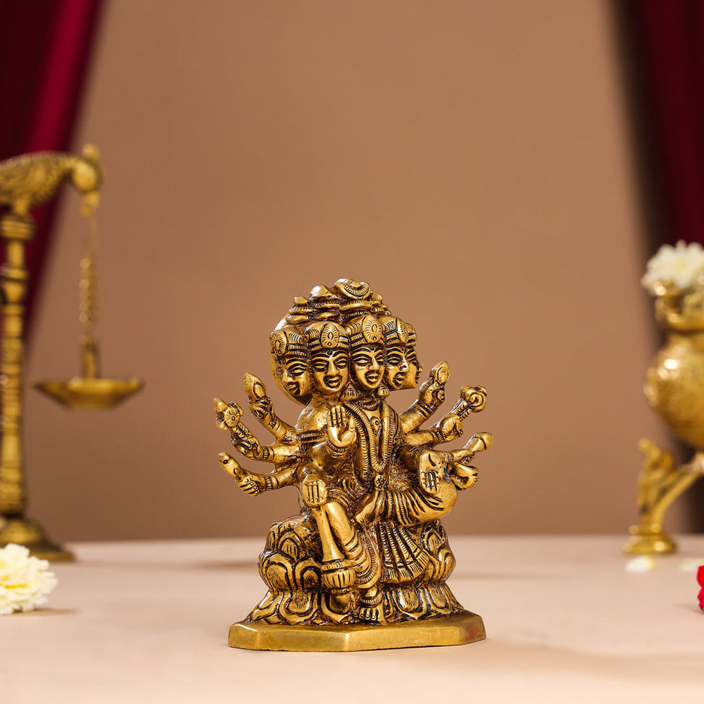 Brass Goddess Gayatri Devi Idol (8.2 Inch) Vedansh Craft