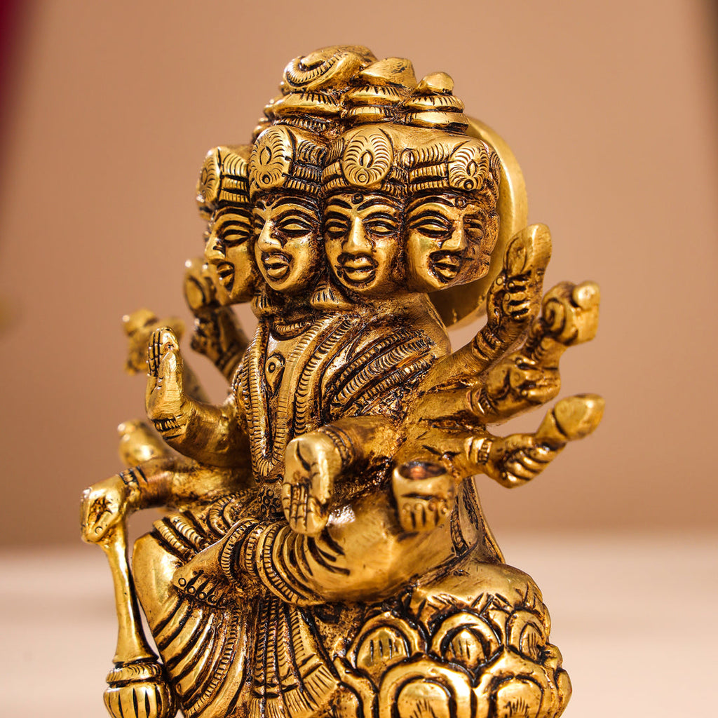 Brass Goddess Gayatri Devi Idol (8.2 Inch) Vedansh Craft