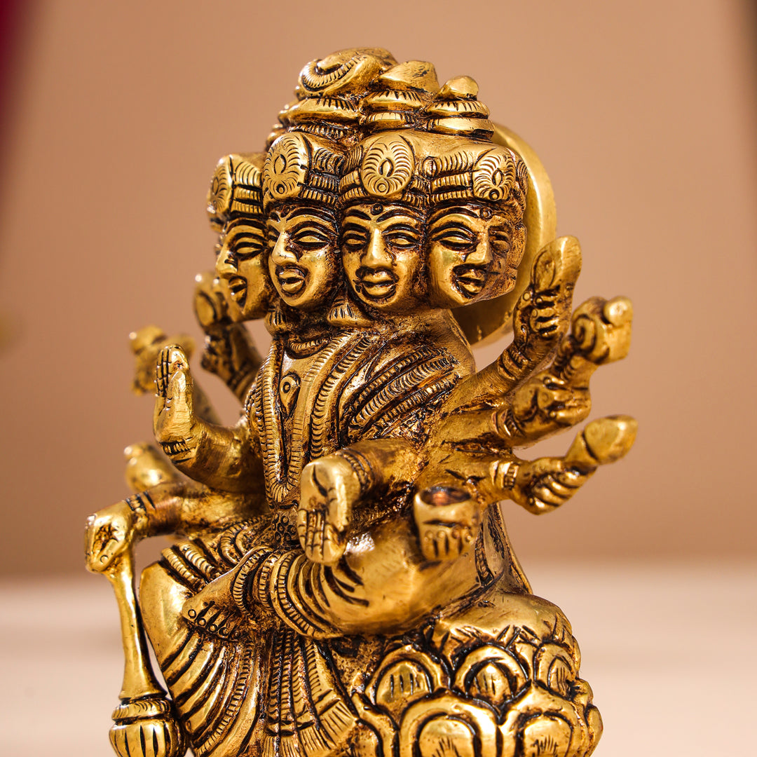 Brass Goddess Gayatri Devi Idol (8.2 Inch) Vedansh Craft