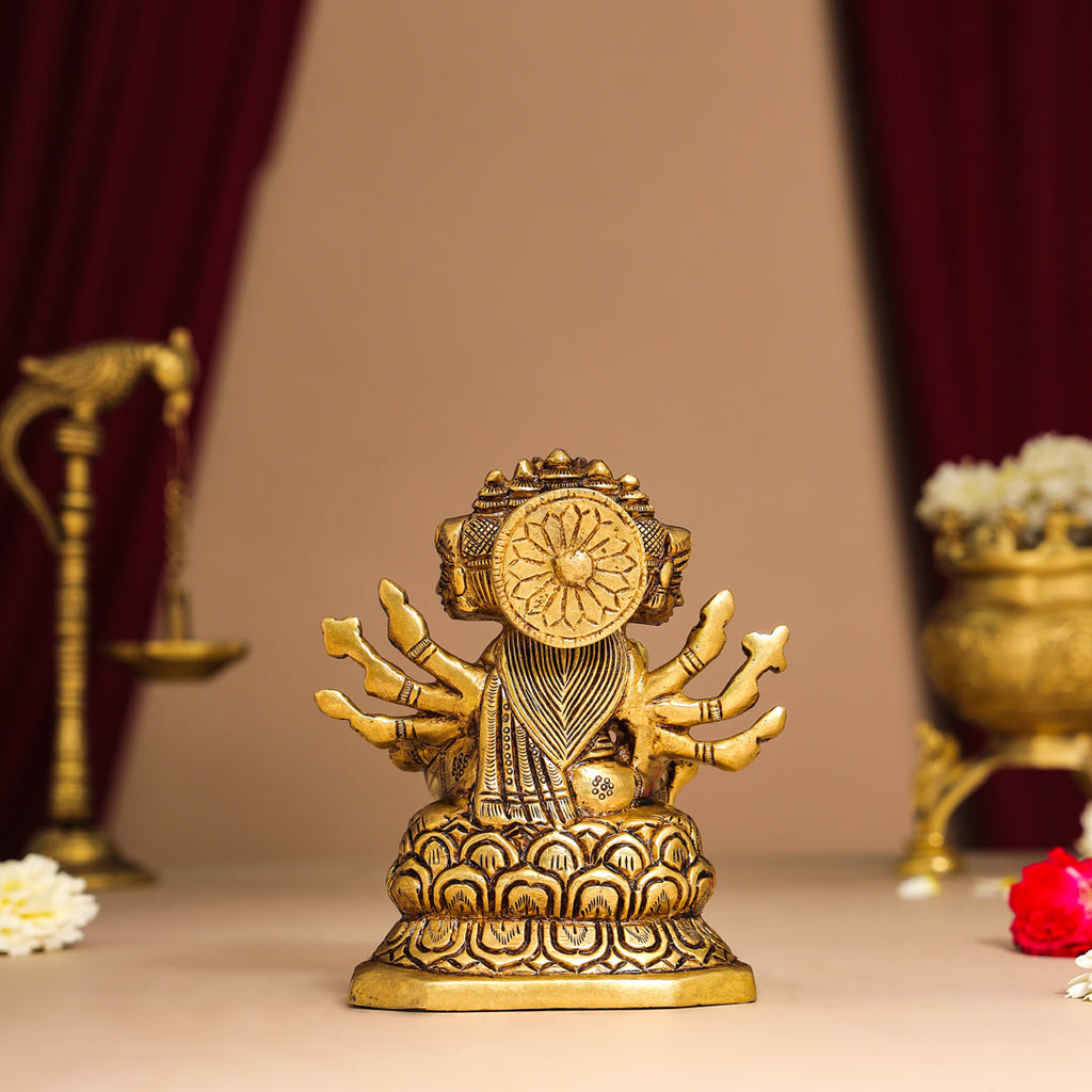 Brass Goddess Gayatri Devi Idol (8.2 Inch) Vedansh Craft