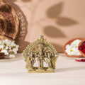 Brass Lord Balaji With Sri Devi And Bhudevi With Prabhavali (5.5 Inch) Vedansh Craft