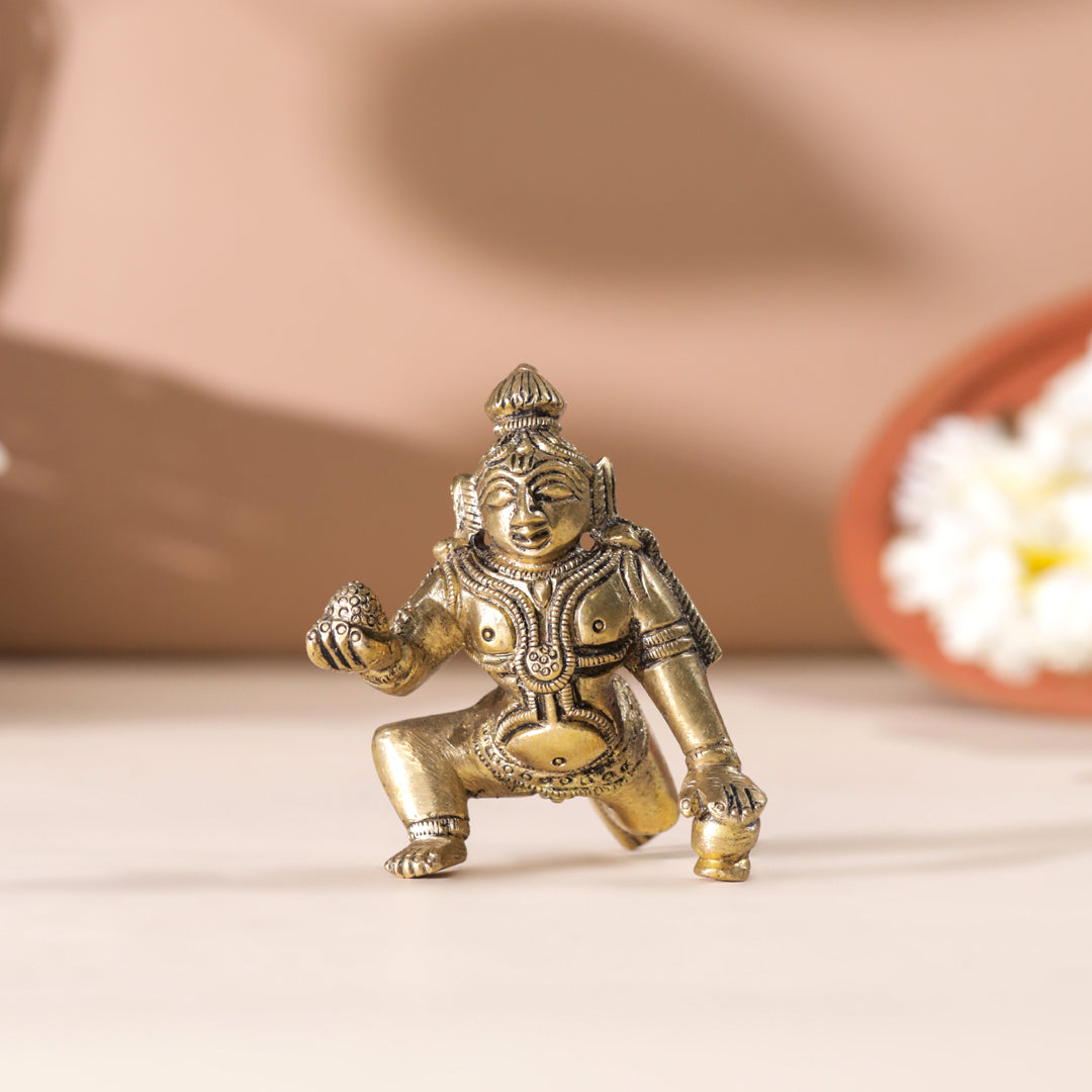Brass Laddu Gopal Idol (3 Inch) Vedansh Craft