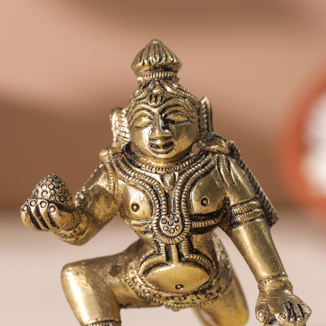 Brass Laddu Gopal Idol (3 Inch) Vedansh Craft