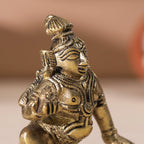 Brass Laddu Gopal Idol (3 Inch) Vedansh Craft