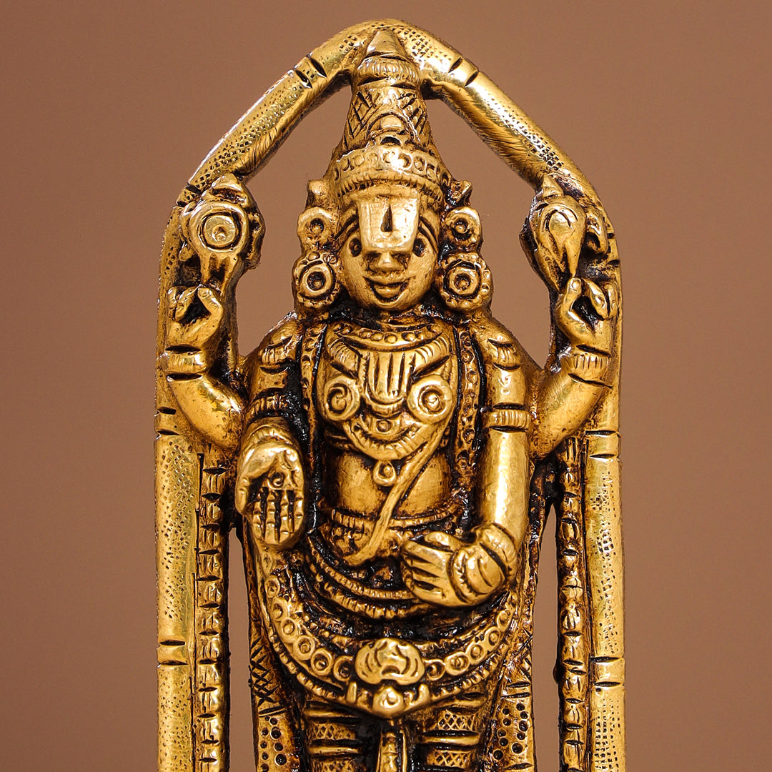 Brass Superfine Tirupati Balaji/Venkateshwar Idol (4 Inch) Vedansh Craft