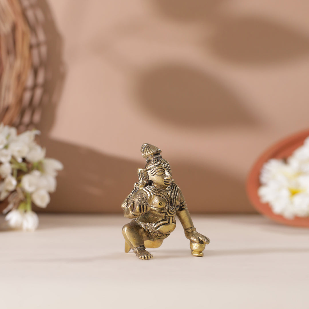 Brass Laddu Gopal Idol (3 Inch) Vedansh Craft