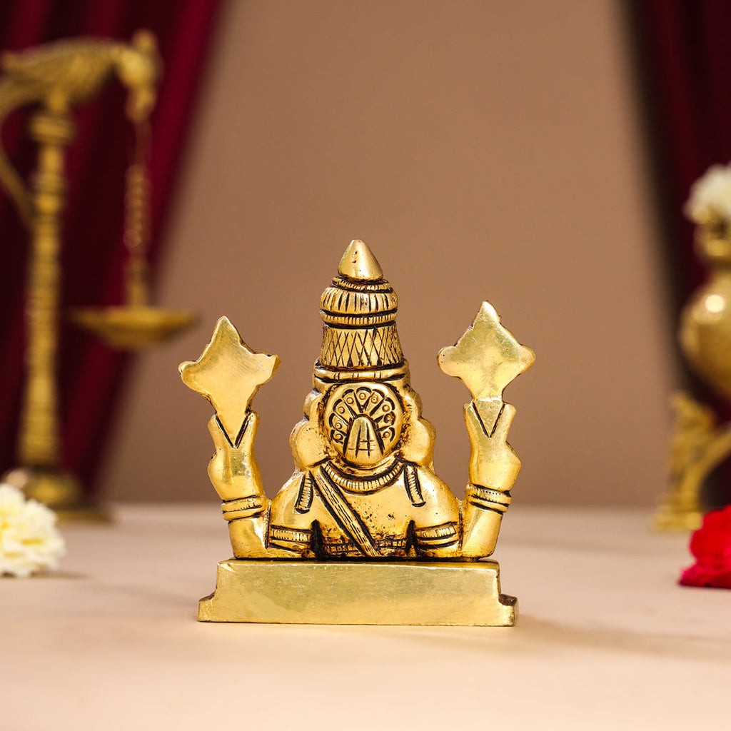 Brass Tirupati Balaji/Venkateshwar Bust (3.5 Inch) Vedansh Craft