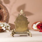 Brass Hand Carved Singhasan (8 Inch) Vedansh Craft