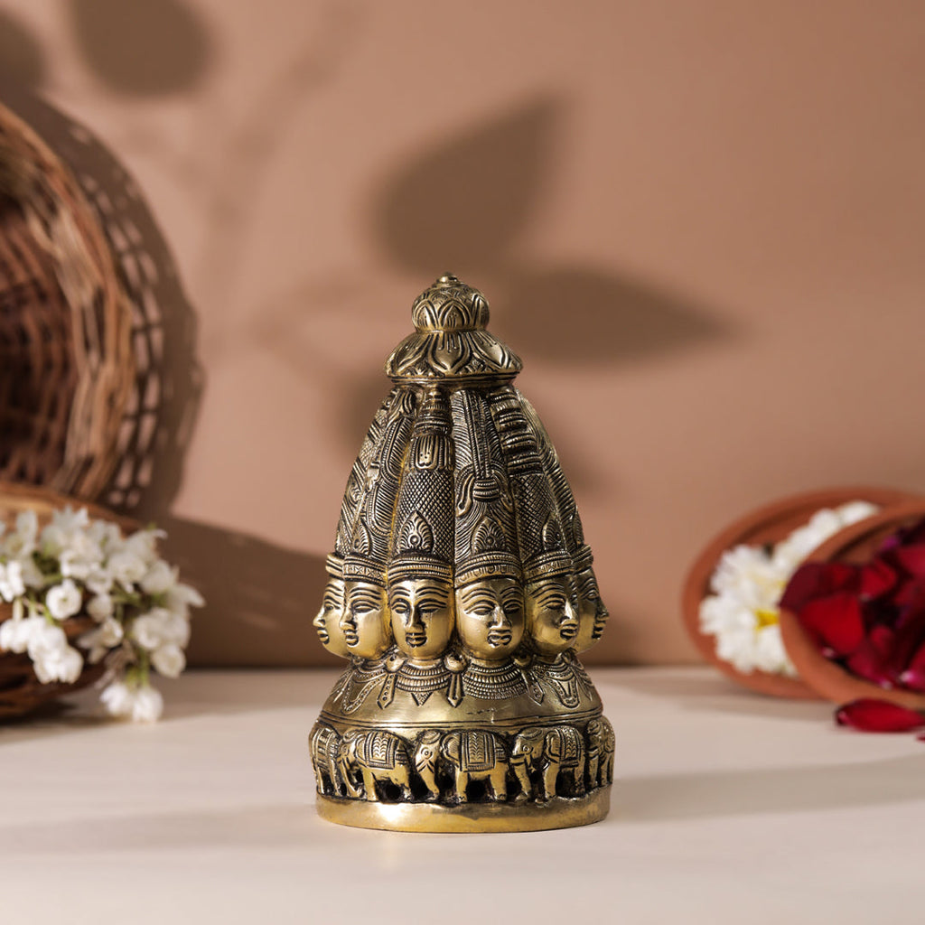 Brass Shiva Multiple Head Mukhlingam Idol (7.5 Inch) Vedansh Craft