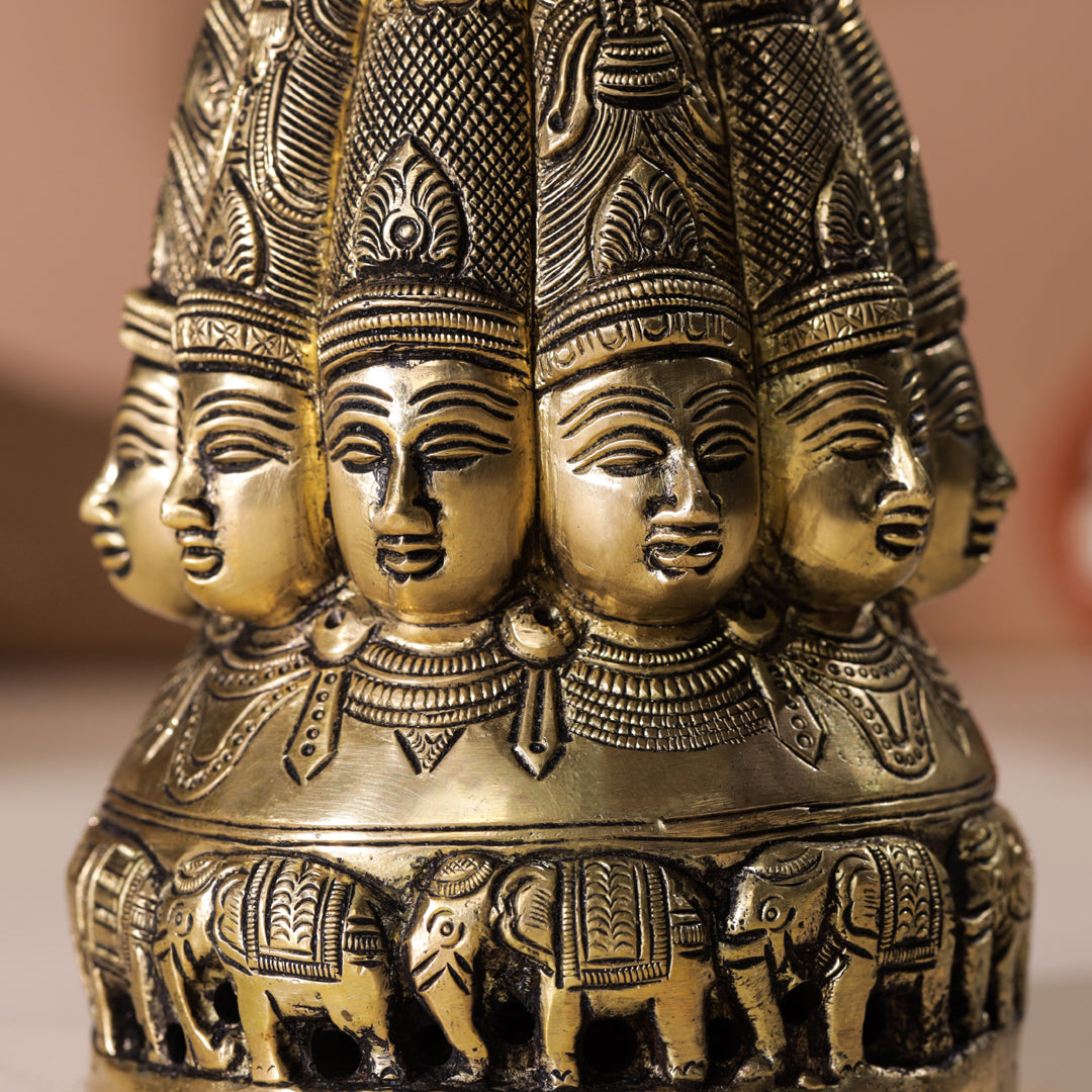 Brass Shiva Multiple Head Mukhlingam Idol (7.5 Inch) Vedansh Craft
