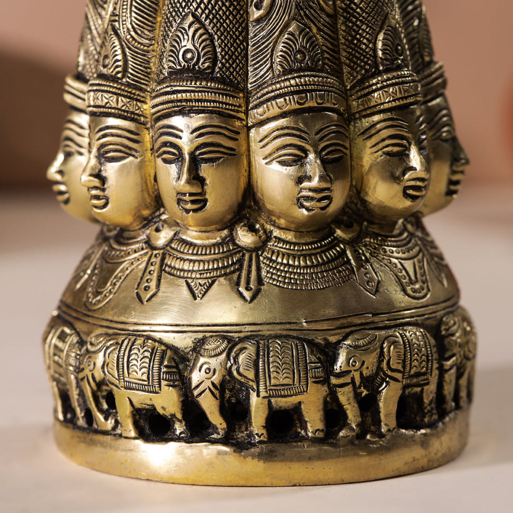 Brass Shiva Multiple Head Mukhlingam Idol (7.5 Inch) Vedansh Craft