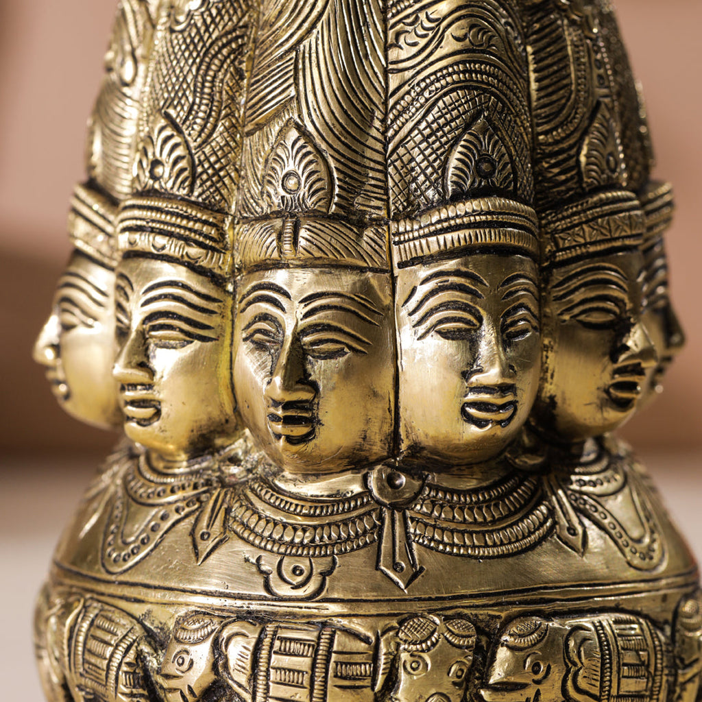 Brass Shiva Multiple Head Mukhlingam Idol (7.5 Inch) Vedansh Craft