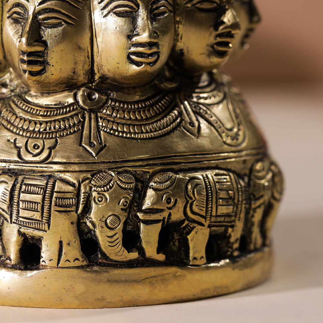 Brass Shiva Multiple Head Mukhlingam Idol (7.5 Inch) Vedansh Craft