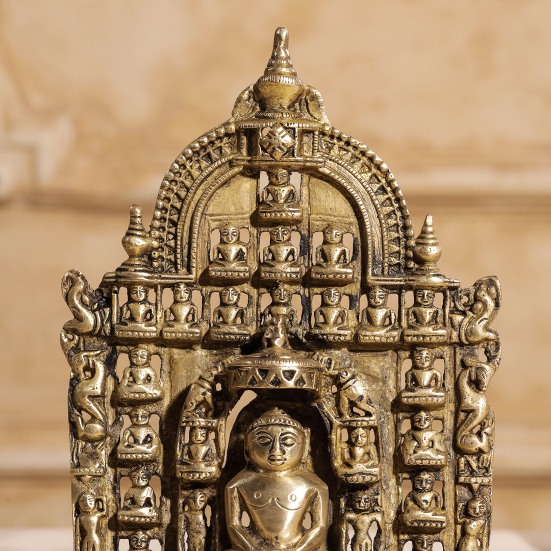 Brass Tirthankara Mahavirji Jain Statue (10 Inch) Vedansh Craft