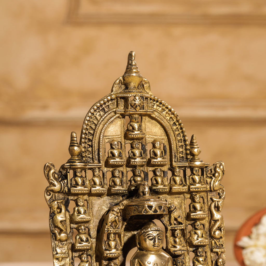 Brass Tirthankara Mahavirji Jain Statue (10 Inch) Vedansh Craft