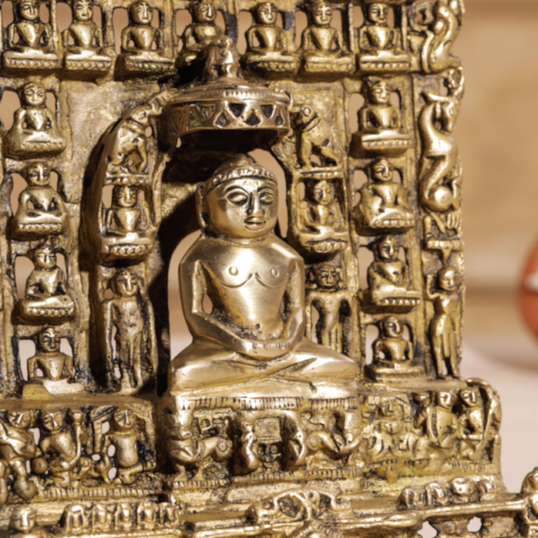 Brass Tirthankara Mahavirji Jain Statue (10 Inch) Vedansh Craft