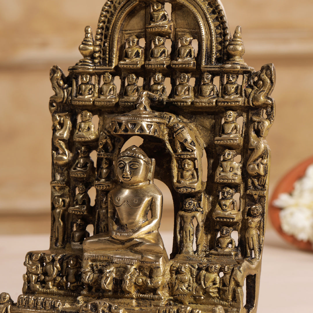 Brass Tirthankara Mahavirji Jain Statue (10 Inch) Vedansh Craft