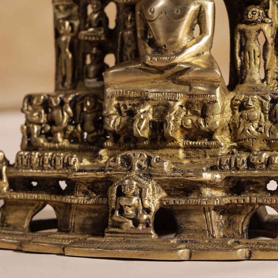 Brass Tirthankara Mahavirji Jain Statue (10 Inch) Vedansh Craft