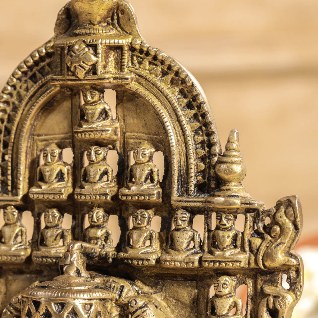Brass Tirthankara Mahavirji Jain Statue (10 Inch) Vedansh Craft