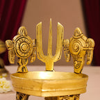 Brass Shankh Chakra Namah Diya (5 Inch) Vedansh Craft