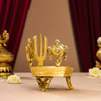 Brass Shankh Chakra Namah Diya (5 Inch) Vedansh Craft