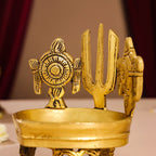Brass Shankh Chakra Namah Diya (5 Inch) Vedansh Craft